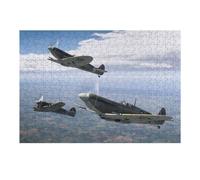 Puzzles pour Adolescents Planes War Thunder Attack Puzzle pour Adultes - Jeu Manuel - Découpe De Précision - Idéal pour Un Anniversaire Ou Noël 1000pcs(38x26cm)
