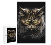 Puzzles pour Adolescents Pluffy Cat Black Gold Casse-têtes pour Adolescents - Jeu De Réflexion - Améliore La Mémoire - Cadeaux De Noël Et d'anniversaire