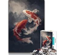 Puzzles pour Adolescents Poissons Koi 1000 pièces Puzzles pour Adolescents Art Mural Moderne à Faire soi-même Cadeau Unique Décoration d'intérieur (50x75cm)