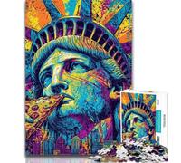 Puzzles pour Adolescents Pop Art Statue de la Liberté Puzzles pour Adultes Adolescents 1000 pièces, Jouets éducatifs d'apprentissage Jeux familiaux Améliorer l'amour Entre Les Couples 50x75cm