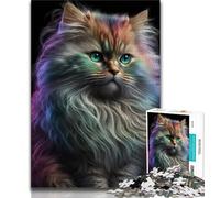 Puzzles pour Adolescents Portrait de Beau Chat Puzzles pour Adolescents, Jeux éducatifs Décoration d'intérieur Cadeau d'anniversaire, Cadeaux, Art Mural (Taille 75x50cm)