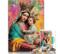 Puzzles pour Adolescents Portrait de Marie la Mère, Jouets éducatifs d'apprentissage, Jeux familiaux, Jeu éducatif pour Anniversaire, Noël 38x26cm