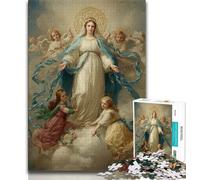 Puzzles pour Adolescents Portrait de Marie la Mère Puzzles 1000 pièces pour Adolescents Jouets éducatifs d'apprentissage Décoration d'intérieur Unique et Cadeaux (26x38cm)