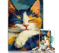 Puzzles pour Adolescents, Portraits de Chats, Jeux éducatifs, décoration d'intérieur, idéal pour Le Bureau (Taille 38x26cm)