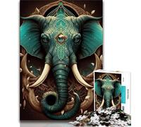 Puzzles pour Adolescents Pouvoirs Magiques de l'éléphant 1 000 pièces pour Adultes Jeu Familial Anti-Stress défi Difficile Superbes Cadeaux et Jouets (50x75cm)