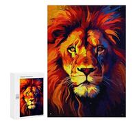 Puzzles pour Adolescents Powerful Lion Pixel Art Puzzles pour Adolescents - Décoration Murale - Cadeau Unique pour Anniversaire Et Noël