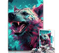 Puzzles pour Adolescents psychédéliques La Hyène Puzzles 1000 pièces pour Adultes Adolescents Jeu Familial Anti-Stress défi Difficile Cadeaux du Père Noël Secret (50x75cm)