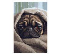 Puzzles pour Adolescents Pug in Blanket Pixel Art Puzzles pour Adultes, Jouet, Décoration Murale, Décoration Intérieure, Défi À Réaliser 75x50cm/1000pcs
