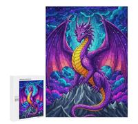 Puzzles pour Adolescents Purple Dragon on Mountain Peak Jeu De Puzzle Familial pour Adultes, Amusant Et Humoristique, Activités À Faire À La Maison, 500 PCS