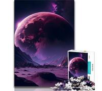 Puzzles pour Adolescents Purple Moon de l'espace Puzzles pour Adultes 1000 pièces Difficile, décompressant Jouet éducatif intellectuel Cadeaux du Père Noël Secret 75x50cm