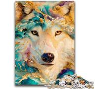 Puzzles pour Adolescents Puzzle 1000 pièces Art Animalier Loup Aide Le Cerveau à exercer Jouets addictifs pour cultiver la Patience Convient aux Couples 50x75cm