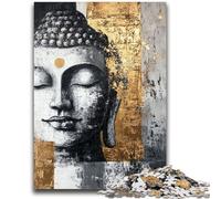 Puzzles pour Adolescents Puzzle 1000 pièces Bouddha Peinture à l'huile Soulagement du Stress Séjour Tuer Le Temps avec Affiche Assortie et Feuille de Questions 50x75cm