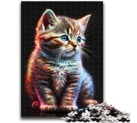 Puzzles pour Adolescents Puzzle 1000 pièces Chaton Cosmique Mignon Design Vibrant et Unique Expérience de Puzzle relaxante et stimulante 26x38cm