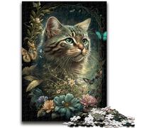 Puzzles pour Adolescents Puzzle 1000 pièces Chaton Mignon Staycation Kill Time avec pièces entièrement emboîtables de Formes aléatoires 26x38cm