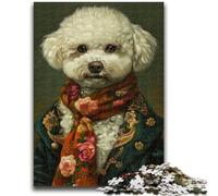 Puzzles pour Adolescents Puzzle 1000 pièces Chien Bichon Frisé Difficile à compléter mais Amusant et Humoristique Jeu éducatif pour Anniversaire 26x38cm