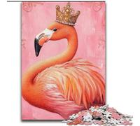 Puzzles pour Adolescents Puzzle 1000 pièces Flamingo Queen, entraînez Votre Cerveau et Vos Mains Cadeaux d'anniversaire et Cadeaux Uniques pour Les 14 Ans et Plus 26x38cm