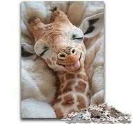 Puzzles pour Adolescents Puzzle 1000 pièces Girafe endormie Design Vibrant et Unique Expérience de Puzzle relaxante et stimulante 26x38cm