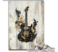 Puzzles pour Adolescents Puzzle 1000 pièces Guitare dorée Aide Le Cerveau à exercer Jouets addictifs pour cultiver la Patience Décoration Murale 50x75cm