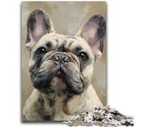 Puzzles pour Adolescents Puzzle 1000 pièces Happy Bulldog Soulagement du Stress Staycation Tuer Le Temps avec Affiche Assortie et Feuille de Questions 26x38cm