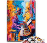 Puzzles pour Adolescents Puzzle 1000 pièces Jouer du Piano Peinture à l'huile Soulagement du Stress Séjour Tuer Le Temps avec Affiche Assortie et Feuille de Quiz 50x75cm