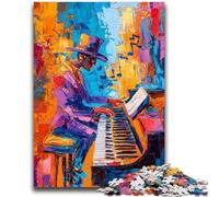 Puzzles pour Adolescents Puzzle 1000 pièces Jouer du Piano Peinture à l'huile Staycation Tuer Le Temps avec des pièces entièrement emboîtables de Formes aléatoires 26x38cm