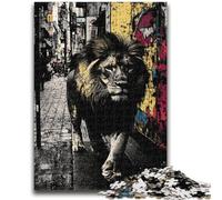 Puzzles pour Adolescents Puzzle 1000 pièces Lion Noir et Blanc Aide Le Cerveau à exercer Jouets addictifs pour cultiver la Patience Convient aux Couples 50x75cm