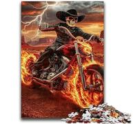Puzzles pour Adolescents Puzzle 1000 pièces Moto Flamme Design Vibrant et Unique Expérience de Puzzle relaxante et stimulante 50x75cm