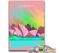 Puzzles pour Adolescents Puzzle 1000 pièces Opéra de Sydney Aide Le Cerveau à exercer Jouets addictifs pour cultiver la Patience Convient aux Couples (Taille 38x52cm)