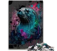 Puzzles pour Adolescents Puzzle 1000 pièces Phoques colorés Staycation Kill Time avec pièces entièrement emboîtables de Formes aléatoires 26x38cm