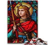 Puzzles pour Adolescents Puzzle 1000 pièces Saint A Vitrail Staycation Kill Time avec pièces entièrement emboîtables de Formes aléatoires 50x75cm