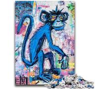 Puzzles pour Adolescents Puzzle 1000 pièces Singe de Style Basquiat Jeu Stimulant et Jeu Familial avec des pièces entièrement emboîtables de Formes aléatoires 50X75CM