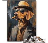 Puzzles pour Adolescents, Puzzle 1000 pièces Teckel fumant Une Cigarette, entraînez Votre Cerveau et Vos Mains, Cadeaux d'anniversaire et Cadeaux Uniques pour Les 14 Ans et Plus 26x38cm
