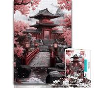 Puzzles pour Adolescents Puzzle 1000 pièces Temple Japonais, Difficile, idéal comme Cadeau pour Toute la Famille à partir de 14 Ans 38x26cm