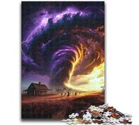 Puzzles pour Adolescents Puzzle 1000 pièces Tornade Violette Aide Le Cerveau à exercer Jouets addictifs pour cultiver la Patience Convient aux Couples 50x75cm