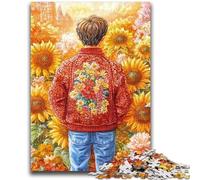 Puzzles pour Adolescents Puzzle 1000 pièces Tournesol Homme Séjour Tuer Le Temps avec des pièces entièrement emboîtables de Formes aléatoires 26x38cm