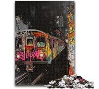 Puzzles pour Adolescents Puzzle 1000 pièces Train de Style Basquiat Design Dynamique et Unique Expérience de Puzzle relaxante et stimulante 50x75cm