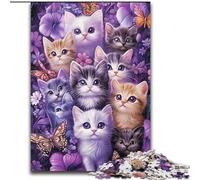 Puzzles pour Adolescents Puzzle 1000 pièces Un Groupe de Chats, Anti-Stress avec pièces entièrement emboîtables de Formes aléatoires pour Les Adolescents de 14 Ans et Plus (Taille 26x38cm)