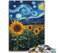 Puzzles pour Adolescents Puzzle 1000 pièces Van Gogh Tournesols la Nuit pour Jeu éducatif Défi Jouet Offrez des Cadeaux pour Toute la Famille 50x75cm