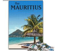 Puzzles pour Adolescents Puzzle 1000 pièces Visite de l'île Maurice, Analyse et logique avec pièces de Formes aléatoires entièrement emboîtables pour Les Adolescents de 14 Ans et Plus 50x75cm