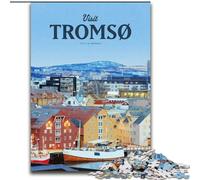 Puzzles pour Adolescents Puzzle 1000 pièces Visite Tromso, Analyse et logique avec pièces de Formes aléatoires entièrement emboîtables pour Les Adolescents de 14 Ans et Plus 50x75cm