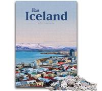 Puzzles pour Adolescents Puzzle 1000 pièces Visitez l'Islande Design Dynamique et Unique Expérience de Puzzle relaxante et stimulante (Taille 50x75cm)