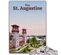 Puzzles pour Adolescents Puzzle 1000 pièces Visitez Saint Augustin Aidez Le Cerveau à exercer des Jouets addictifs pour cultiver la Patience Convient aux Couples (Taille 50x75cm)
