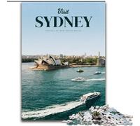 Puzzles pour Adolescents Puzzle 1000 pièces Visitez Sydney Jeu Stimulant et Jeu Familial Cadeaux du Père Noël Secret (26x38cm) 1000 pièces
