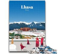Puzzles pour Adolescents Puzzle 1000 pièces Voyage au Tibet Aide Le Cerveau à exercer Jouets addictifs pour cultiver la Patience Convient aux Couples (Taille 38x26cm)