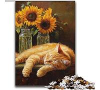Puzzles pour Adolescents Puzzle 2000 pièces Chat endormi Staycation Kill Time avec pièces entièrement emboîtables de Formes aléatoires 70x100cm