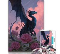 Puzzles pour Adolescents, Puzzle Dragon Noir, 1 000 pièces pour Adultes et Adolescents, Jeu Familial Anti-Stress, défi Difficile, Cadeaux du Père Noël Secret, 50x75cm