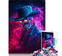 Puzzles pour Adolescents Puzzle tête de Mort fumée 1 000 pièces Jouet éducatif et décompressant idéal pour Un Anniversaire ou comme Cadeau (26x38cm)