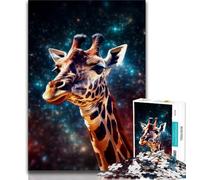 Puzzles pour Adolescents, Puzzles Animaux étoiles girafes pour Adolescents, séjours de détente avec pièces de Formes aléatoires entièrement emboîtables (Taille 75x50cm)