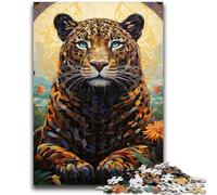Puzzles pour Adolescents, Puzzles artistiques léopard colorés pour Adultes, Anti-Stress, défi Difficile, adapté à la décoration de Bureau (26x38cm)