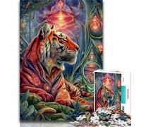 Puzzles pour Adolescents,Puzzles artistiques sur Le thème des Animaux et des Tigres,pour Un Moment de détente à la Maison avec des pièces de Formes aléatoires entièrement emboîtables (Taille 75x50cm)